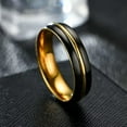 thumbnail image 3 of EOEMY 6mm Gold+Black Plating Titanium Steel Band Ring Men'S Wedding Fashion Size 6-13, 3 of 6