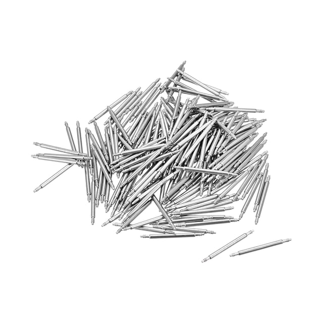 Pasadores de resorte de acero inoxidable Uxcell de 1.5 mm de diámetro, con extremo de doble brida, para correas de reloj de 18 mm, paquete de 200