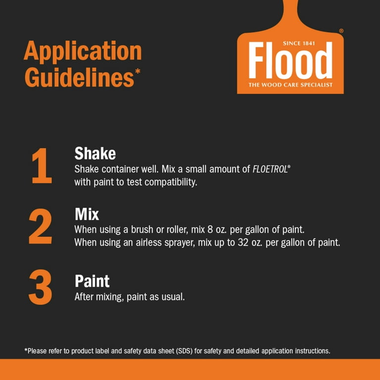Flood Floetrol Clear Latex Paint Additive, 1 qt, Reduces Brush