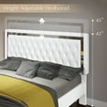 thumbnail image 5 of Merluxy Full Size Bed Frame with Led Lights Headboard,Acrylic Mirror Accents,No Box Spring Needed,Velvet White, 5 of 9