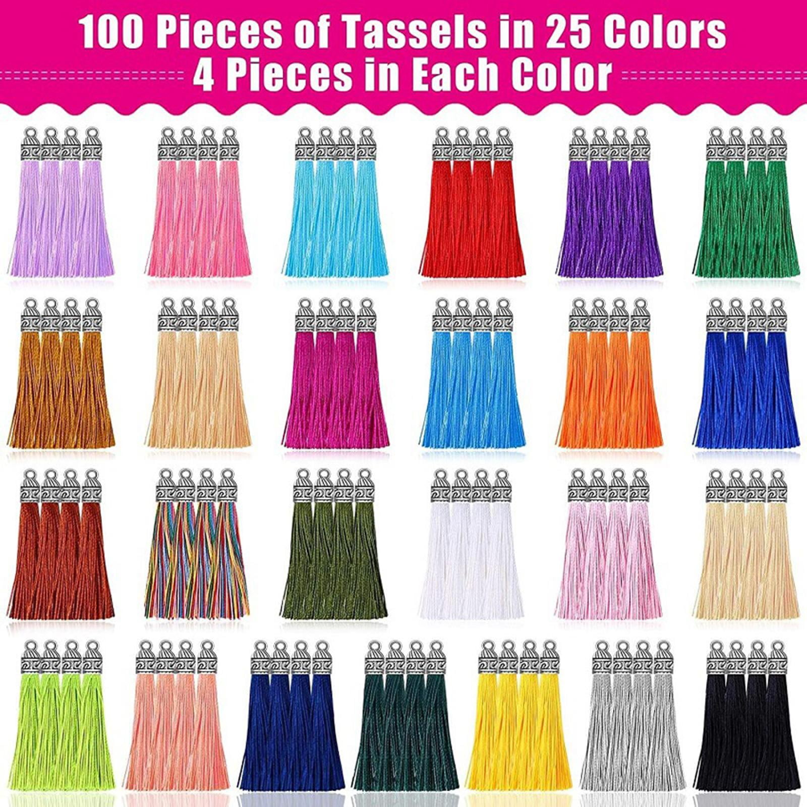 Tassels for Jewelry Making 100 Pieces Keychain Tassel Charms Silky
