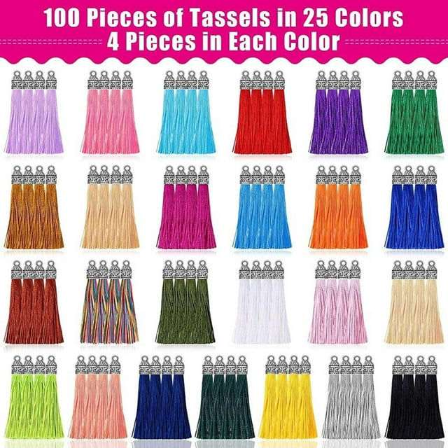100 piezas 25-Colores 60mm borla colgantes artesanía DIY llavero Hugo colgantes de borla