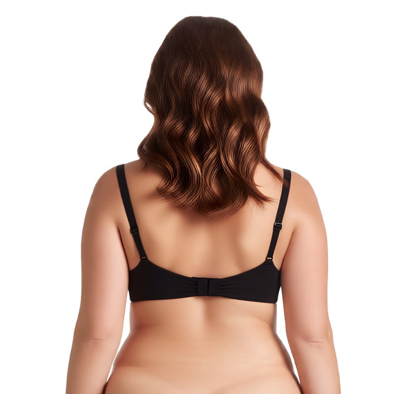 Curve Muse Women's Plus Size Add 1 and a half Cup Push Up Underwire Convertible Lace Bras -2PK-Black,Red-46B