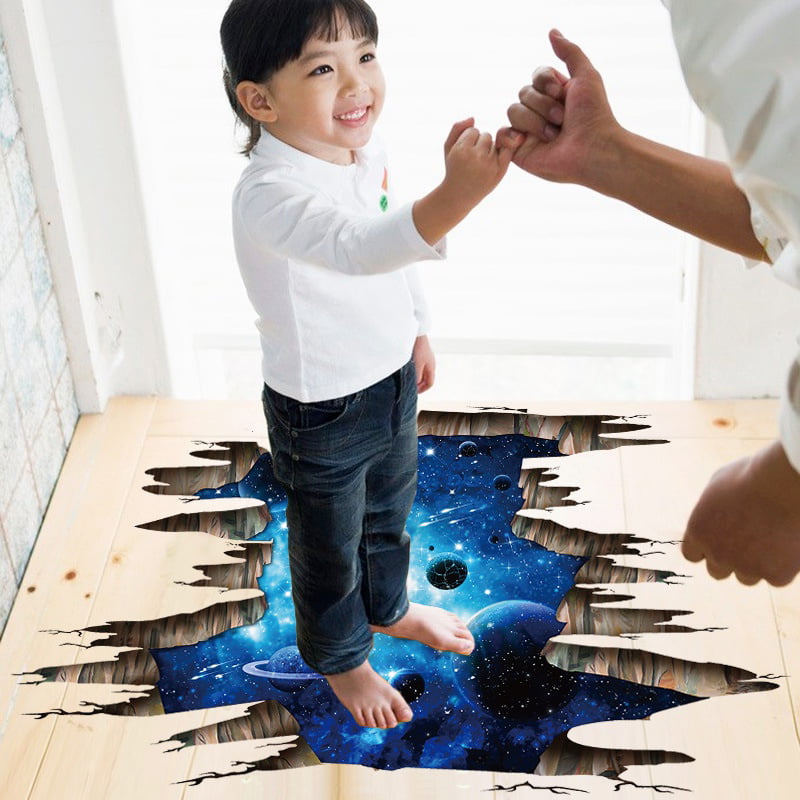 3d cosmic space galaxy children wall stickers for kids rooms home decoration、New 