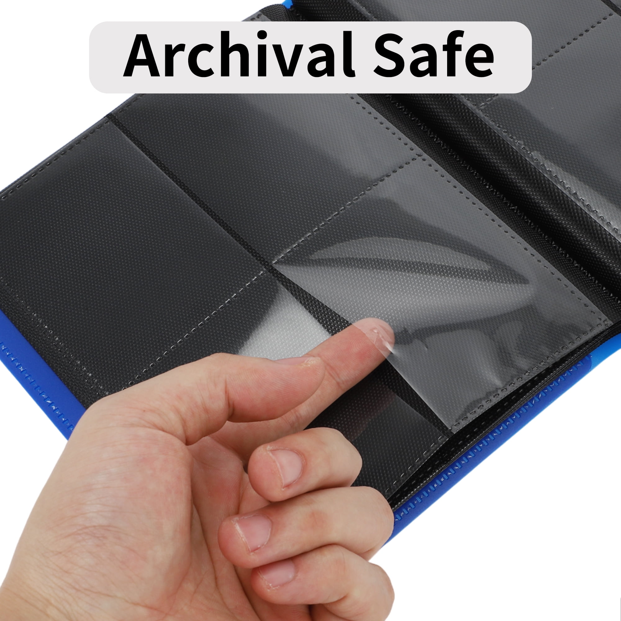 Unique Bargains Card Binder Trading Card Collector Album Holder Blue,160 pockets