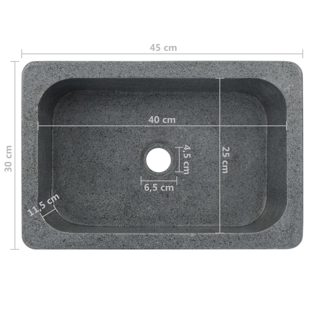 vidaXL Wash Basin Vanity Sink Small Bathroom Sink Oval Natural Riverstone