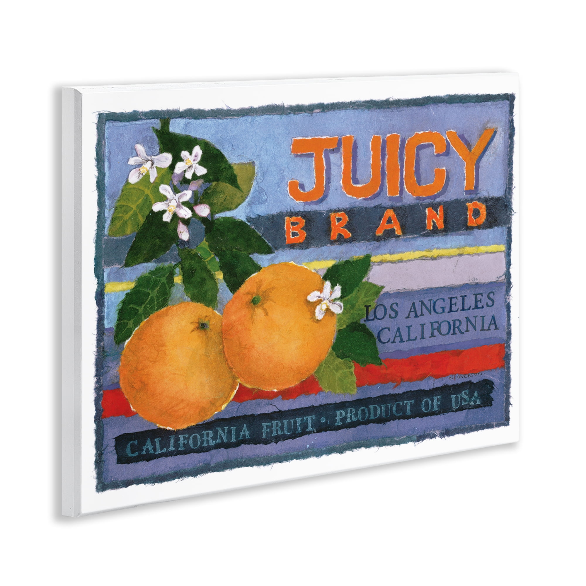 Stupell Industries Juicy Brand Oranges Food & Beverage Painting Unframed Art Print Wall Art, 14 x 11
