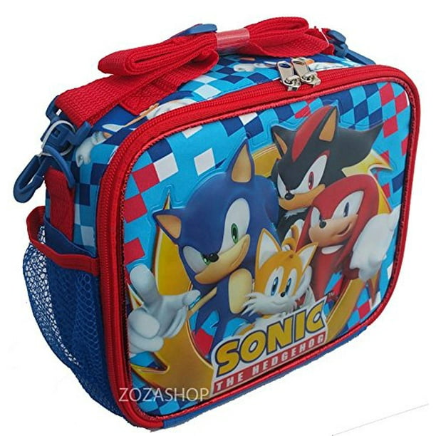 Lunch Bag Sonic the Hedghog Team w/Shadow Knuckles Tails Red/Blue