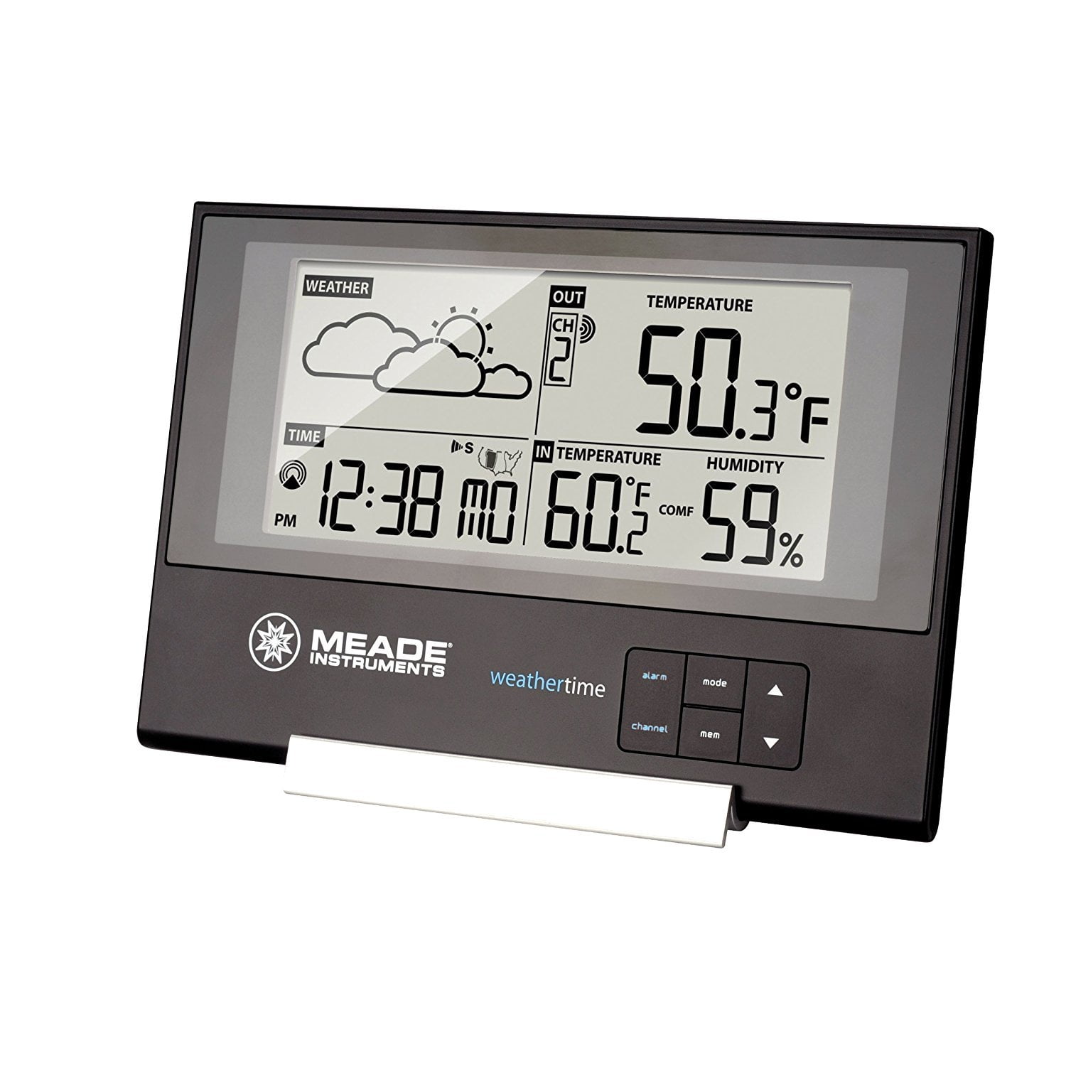 Clock Weather Station, Meade Te346w Slim Indoor Desk Wall Weather