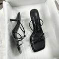 thumbnail image 6 of AXXD Black Sandals for Women New Summer Square Headed Shoes With Hollow Out Thin Heels And External Sandals, 6 of 6