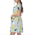 thumbnail image 2 of Naloa Japanese Carps Print Womens Summer A-Line Dress with Pockets,Short Sleeve Dresses,Flowy Beach Swing Dress for Vacation Travel, 2 of 6