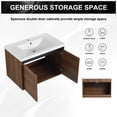 thumbnail image 6 of 30 Inch Bathroom Vanity with Sink, Floating Wall Mounted Vanity Combo, Oak Brown Bathroom Cabinet with Resin Countertop Sink, 2 Doors Single Sink Vanity Set, 6 of 9