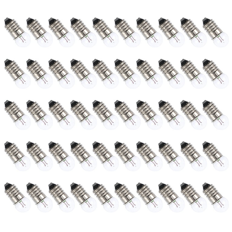 Sci-Supply Miniature LED Flashlight Bulbs, 3 Volt Mini Lamps, Cool White,  E10 Small LED Bulbs, Pack of 5