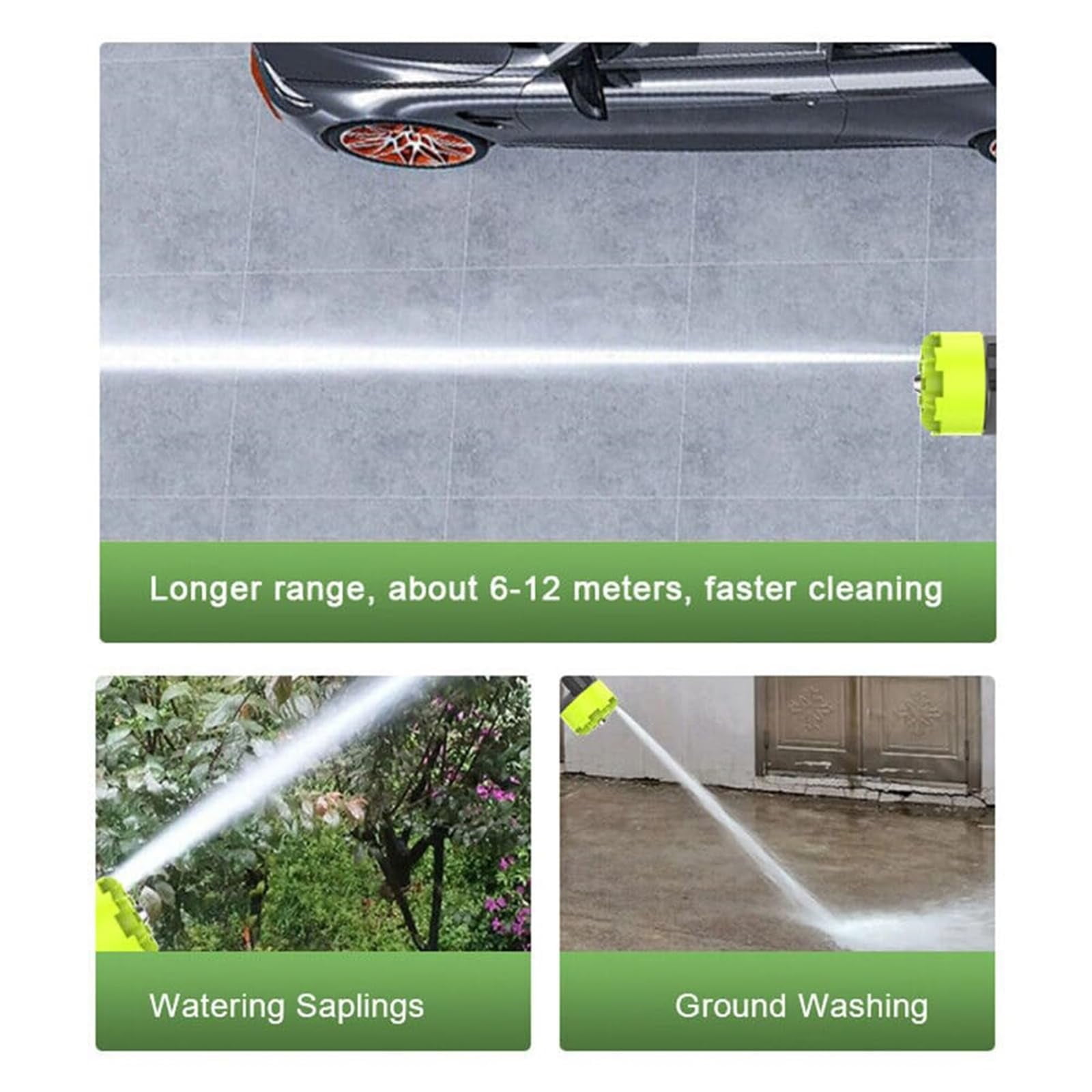 24V Cordless High Pressure Washer,Portable Power Washer with Rechargeable Battery 6-in-1 Nozzle,Handheld High-Pressure Car Washer Gun,2 Batteries,12M Long Range,Suitable for Car Washing