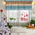 thumbnail image 5 of Farmhouse Light Blue Brown Curtain Valances for Windows, Kitchen Valance Window Treatments Panel 2 Pack, Vintage Wooden Striped Rod Pocket Short Curtains for Bathroom Bedroom 60 x 18 Inch, 5 of 8