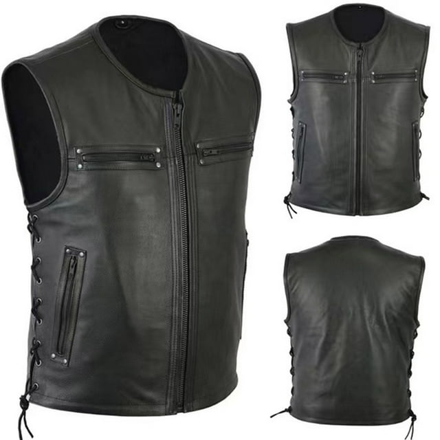 LOVZFMLL Jackets for Men Sleeveless Retro Waistcoat Outdoors Zipper Pockets Fallow Sports Coat