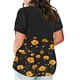 thumbnail image 3 of Camisetas Casuales de las Mujeres Largo Casual Impreso Cuello Redondo Suelto Top, Camiseta de Verano de Manga Corta, 3 of 5