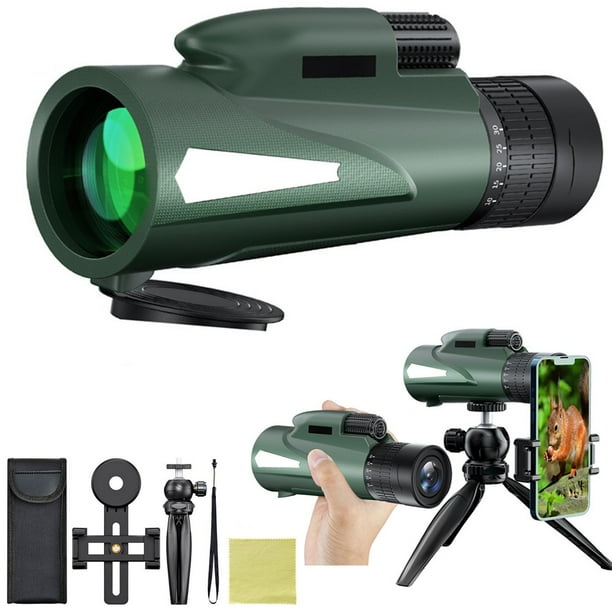 Telescopio monocular para exteriores 10-30x50, para fotografía turística con teléfono, aumento de 10-30x, visión nocturna con poca luz, con trípode estable y telescopio para exteriores con teléfono.