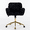 Black, variant on PAPROOS Office Chair, Velvet Upholstered Tufted Button Home Office Chair with Golden Metal Base, Adjustable Height, Swivel Ergonomic Task Chair, Luxury Desk Chair Computer Chair, Black