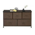 thumbnail image 3 of KEINXS 2-Tier Wide Closet Dresser, Nursery Dresser Tower With 5 Easy Pull Fabric Drawers And Metal Frame, Multi-Purpose Organizer Unit For Closets, Dorm Room, Living Room, Hallway, Brown, 3 of 5