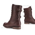 thumbnail image 4 of Botas de Combate para Mujer DREAM PAIRS, Altura Media, Color Burdeos, Talla 8.5, 4 of 8