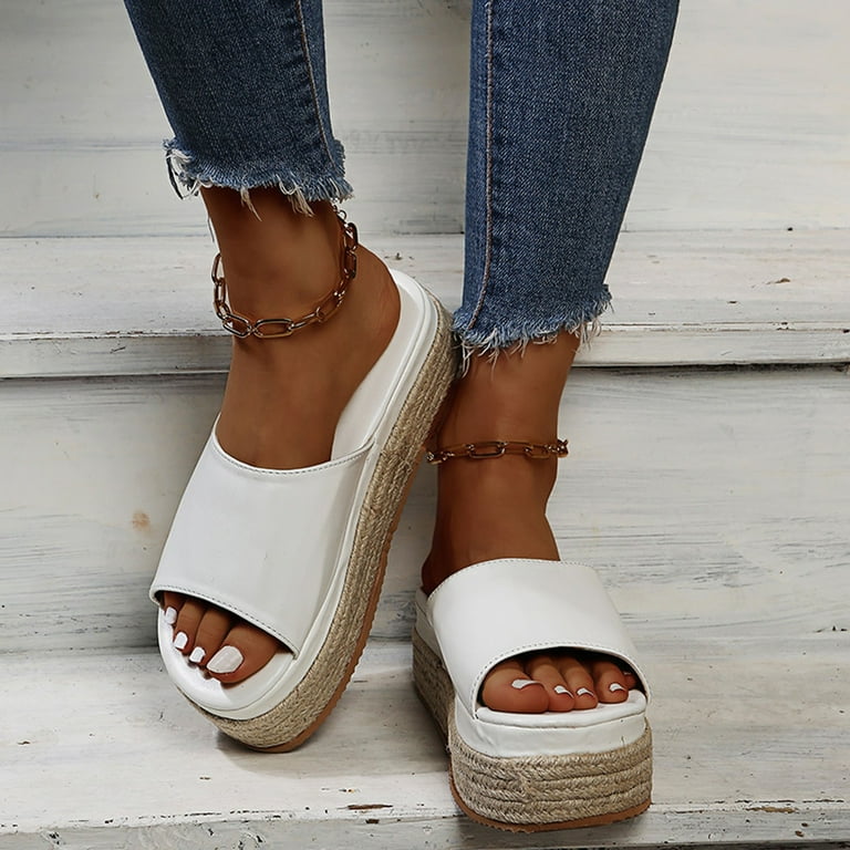 adviicd Womens White Sandals Women s Cute Sandals for Women Dressy Fashion Open Toe Flat Sandals Casual Ankle Strap Sandals for Women Trendy