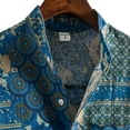 thumbnail image 7 of Men Printed Stand-up Short-Sleeved Spring Shirts for Casual Daily Wear Blue M, 7 of 7