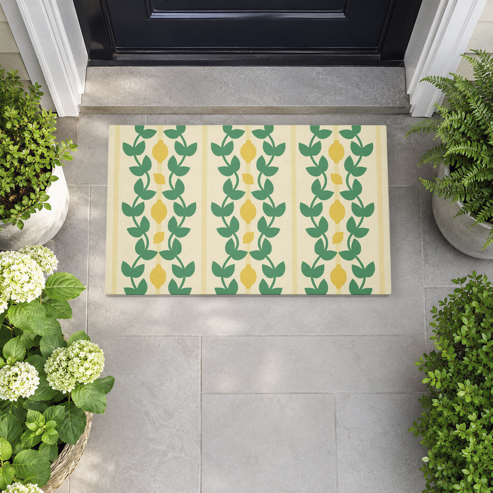 Stupell Industries Yellow Lemon Vines Printed Outdoor Door Floor Mat, design by Lil' Rue