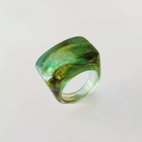 HOOUN Fashion Boho Colorful Summer Beaded Ring Adjustable Women Jewelry Gifts * /  -green