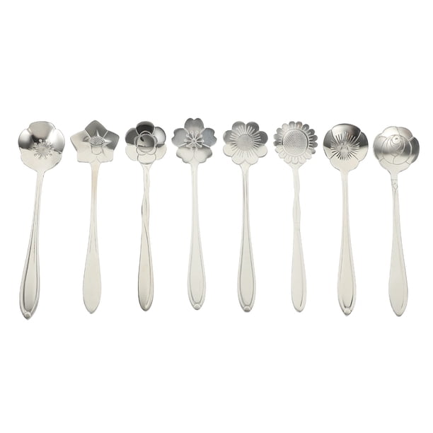 8 cucharas de café decorativas para el hogar, cucharas de miel, cucharas de postre prácticas, accesorio para café