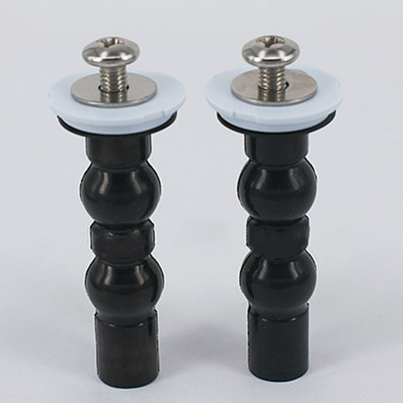 MYG for TOTO Toilet Seat Hinge Screw Set - 2 Pack Expansion Rubber Bolt Top Nut Kit with Stainless Steel Gasket & ABS Plastic Washer for Easy Installation, Black Expanding Rubber