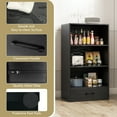 thumbnail image 4 of Giantex 4-Tier Bookcase w/Drawer, Freestanding Bookshelf, Modern Display Shelf, Floor Storage Organizer for Home, Office, Black, 4 of 8