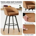 thumbnail image 5 of FIRAVOE Swivel Bar Stools Set of 4, 30" Bar Height Bar Stools with Back, Faux Leather Bar Chair Kitchen Barstools Counter Stools, Camel Brown, 5 of 9