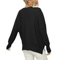 thumbnail image 4 of Lovskoo Sweaters for Women Trendy Casual Solid Color Long Sleeve Round-Neck Sweater Black, 4 of 8