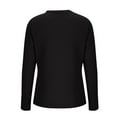 thumbnail image 5 of Aloohaidyvio Womens Waffle Knit Tops Casual Slim Fit Basic Tee Long Sleeve Stretch Shirts Black 2XL, 5 of 6