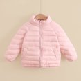 thumbnail image 5 of Kogui Kids Stand-Collar Puffer Jacket Hoodless Zip-Up Lightweight Winter Coat Ages 12M-8Y 5T 6T (Pink,5-6 Years), 5 of 7