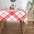 thumbnail image 4 of Christmas Plaid Plaid Rectangular Tablecloth 60"x86" with Lace Edge, Washable Durable Table Cover for Dining, Indoor Outdoor Home Restaurant Decor, 4 of 5