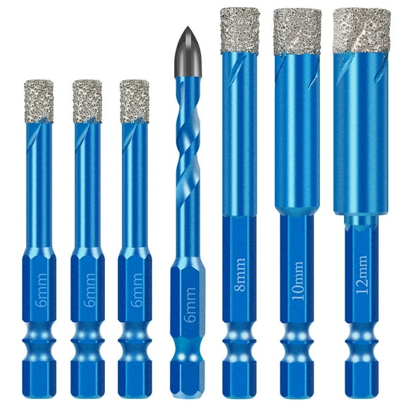 AEVXKHI Diamond Drill Bits Set, Efficient Tile Hole Saw Kit, Portable Ceramic Tile Drill Bits, Precise Drilling Glass Drill Bit, Diamond Hole Saws for Glass Ceramic Porcelain Tiles Marble