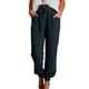 thumbnail image 2 of Pantalones Bombachos Pantalones bombachos de cintura elástica para mujer, pantalones informales de algodón (azul marino M) Cgtredaw Para estrenar, 2 of 7