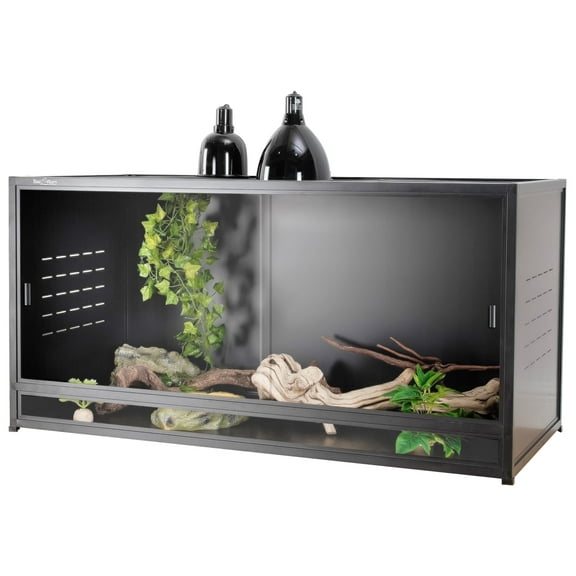 Toxirium 44x20x20 inch 76 Gallon PVC Reptilie Terrarium, Stackable Enclosure with Sliding Doors for Bearded Dragons, Lizards and Snakes