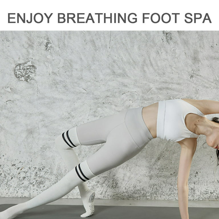 Knee High Toeless Long Non-Slip Grip Socks - Anti Skid Yoga, Barre,  Pilates, Home & Leisure 