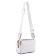thumbnail image 1 of Bandolera EVVE Trendy con triple cremallera pequeña de piel vegana blanca, 1 of 6