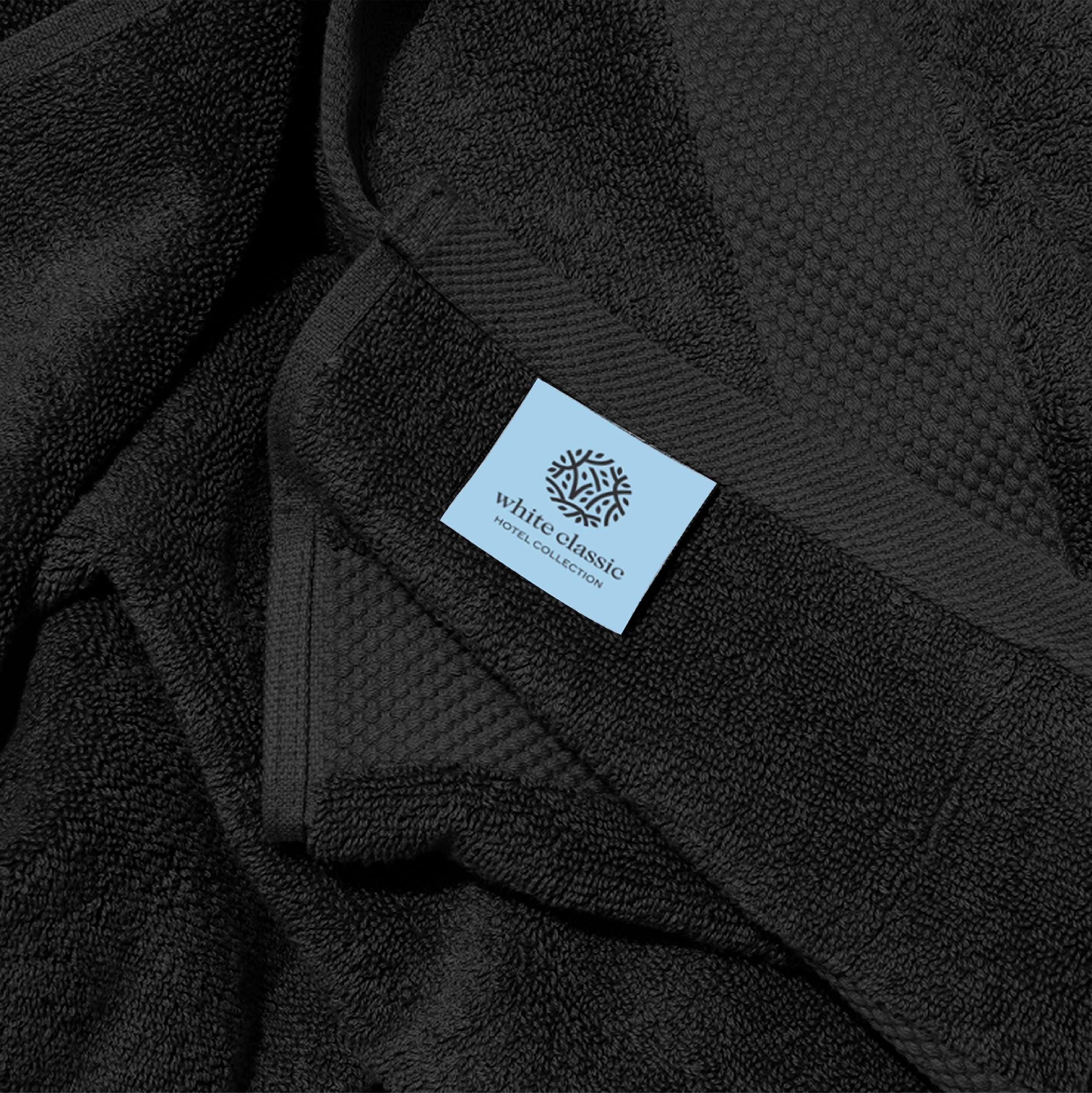 White Classic Hotel Collection 650 Gsm Cotton Bath Sheet Towels, Oversized Bathroom Towels, Black, 35 x 70, 2 Pack