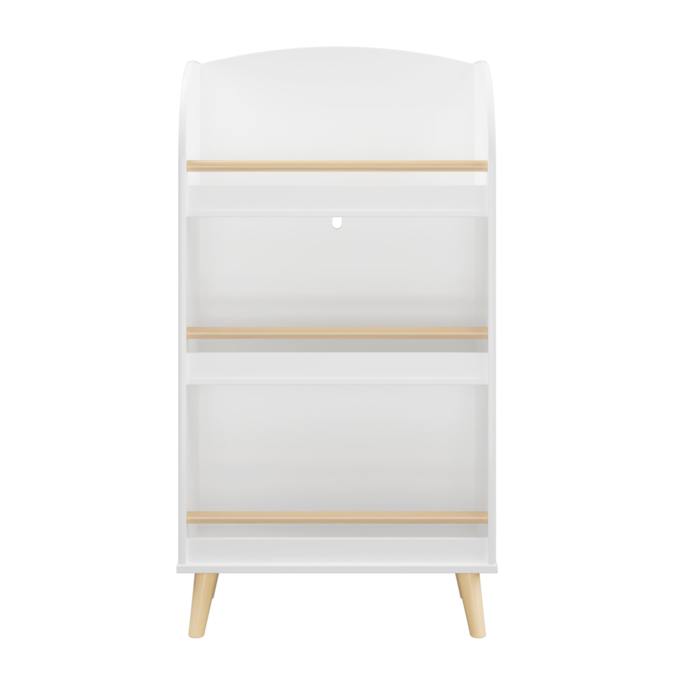 Noble House 3-Tier Kids Bookshelf and Toy Storage Cabinet, MDF and Pine Book Organizer for Nursery or Playroom, White