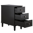 thumbnail image 2 of Fnova Side Tables with 3 Drawers, No Assembly Required, Narrow End Tables for Living Room, Nightstand Bedside Table for Bedroom, Black, 2 of 11