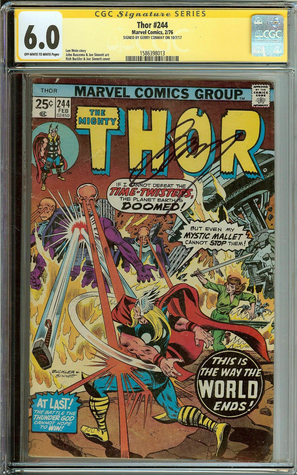 The Mighty Thor #244 Signed by Gerry Conway CGC 6.0