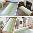 thumbnail image 5 of 2'x6' Rug Runners for Hallways Kitchen, Sage Green White Ombre Non Slip Entryway Beside Floor Carpet Runner, Country Modern Stripes Lines Washable Laundry Room Bedroom Throw Rugs Mat for Family Pet, 5 of 8