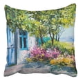 thumbnail image 1 of Funda de Almohada ABPHQTO Pintura al Óleo Paisaje Jardín Flores de Colores 50x50 cm, 1 of 1