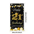 thumbnail image 5 of Glamorous Black Gold Happy 21st Birthday Banner with Glittery Numbers Crown Stars Backdrop Party Decoration Photography Props Birthday Party Supplies, 5 of 8
