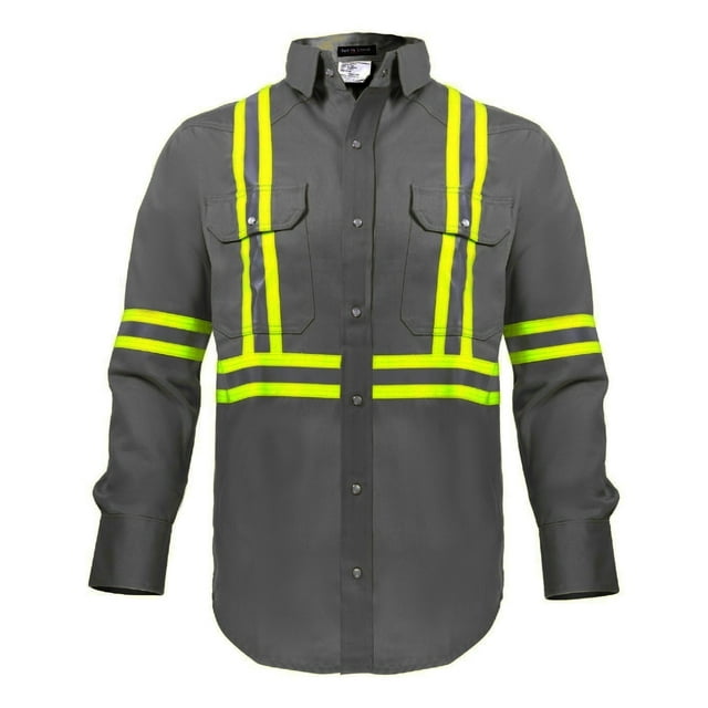Flame Resistant High Visibility Hi Vis FR Shirt - 100% C - 7 oz